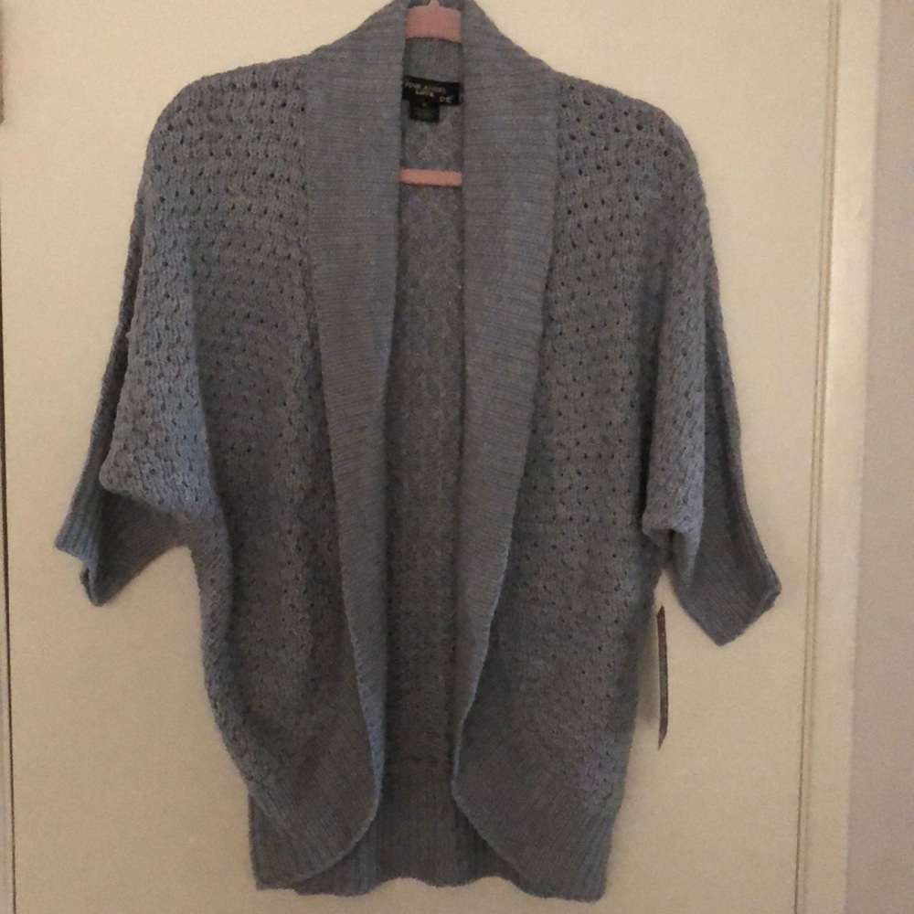 🆕Bolero Trend! Layering! Soft knit shawl-collar cardigan style sweater! Gray! M